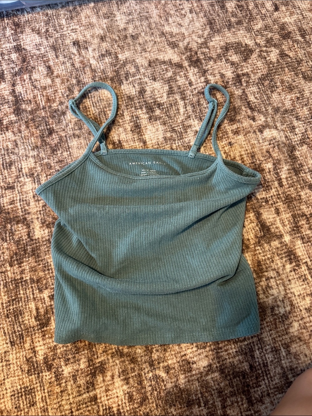 American Eagle Outfitters Ribbed Olive Green Cami